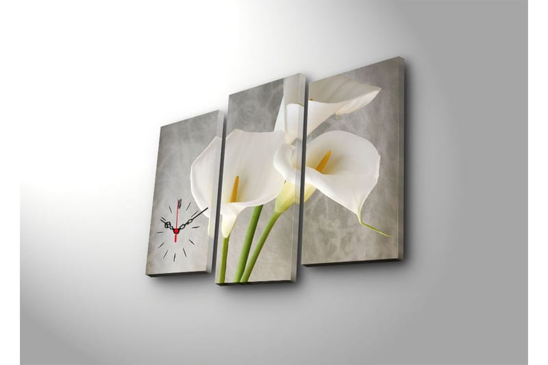 Dekorativ Canvasbilde med Klokke 3 Deler - Flerfarget - Interiør - Veggdekorasjon - Klokker