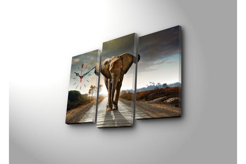 Dekorativ Canvasbilde med Klokke 3 Deler - Flerfarget - Interiør - Veggdekorasjon - Klokker