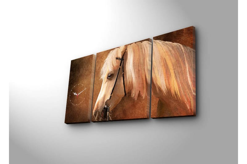 Dekorativ Canvasbilde med Klokke 3 Deler - Flerfarget - Interiør - Veggdekorasjon - Klokker