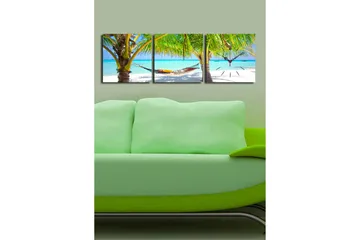 Dekorativ Canvasbilde med Klokke 3 Deler - Flerfarget - Interiør - Veggdekorasjon - Klokker