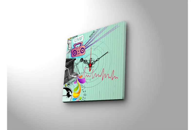 Dekorativ Canvasbilde med Klokke - Flerfarget - Interiør - Veggdekorasjon - Klokker