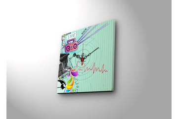 Dekorativ Canvasbilde med Klokke - Flerfarget - Interiør - Veggdekorasjon - Klokker