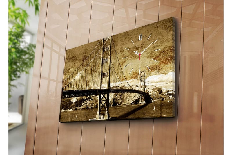 Dekorativ Canvasbilde med Klokke, Flerfarget