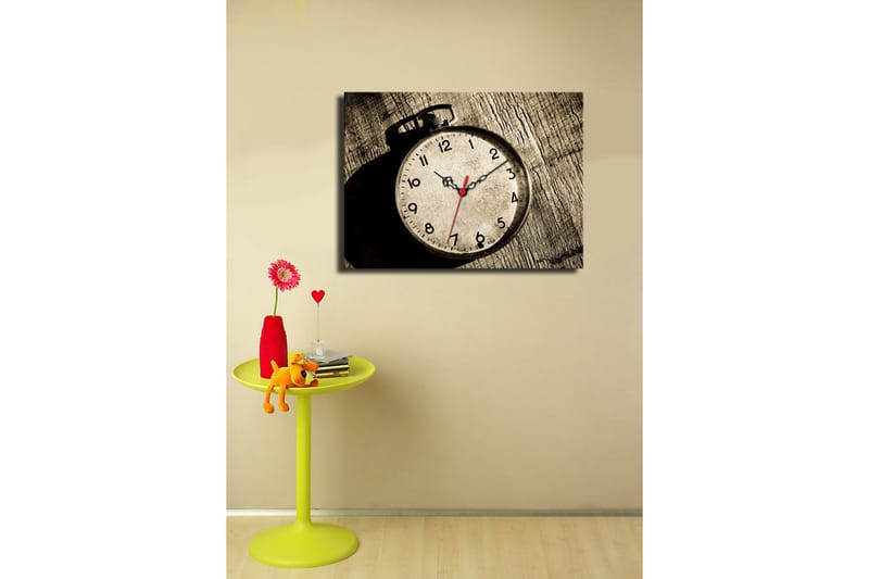 Dekorativ Canvasbilde med Klokke - Flerfarget - Interiør - Veggdekorasjon - Klokker