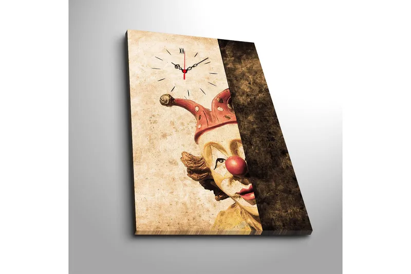 Dekorativ Canvasbilde med Klokke - Flerfarget - Interiør - Veggdekorasjon - Klokker