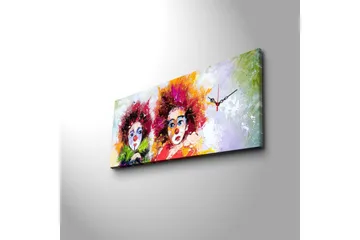 Dekorativ Canvasbilde med Klokke - Flerfarget - Interiør - Veggdekorasjon - Klokker