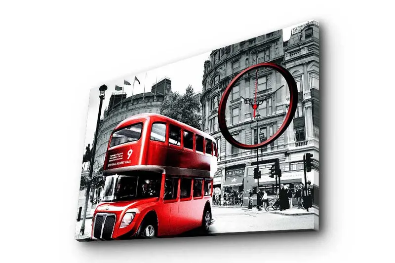 Dekorativ Canvasbilde med Klokke, Flerfarget