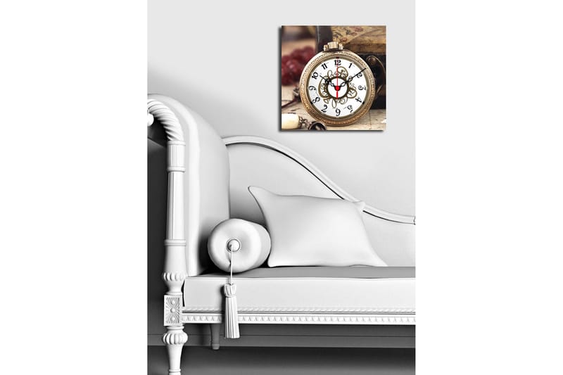 Dekorativ Canvasbilde med Klokke - Flerfarget - Interiør - Veggdekorasjon - Klokker