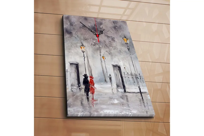 Dekorativ Canvasbilde med Klokke, Flerfarget