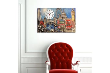 Dekorativ Canvasbilde med Klokke - Flerfarget - Interiør - Veggdekorasjon - Klokker