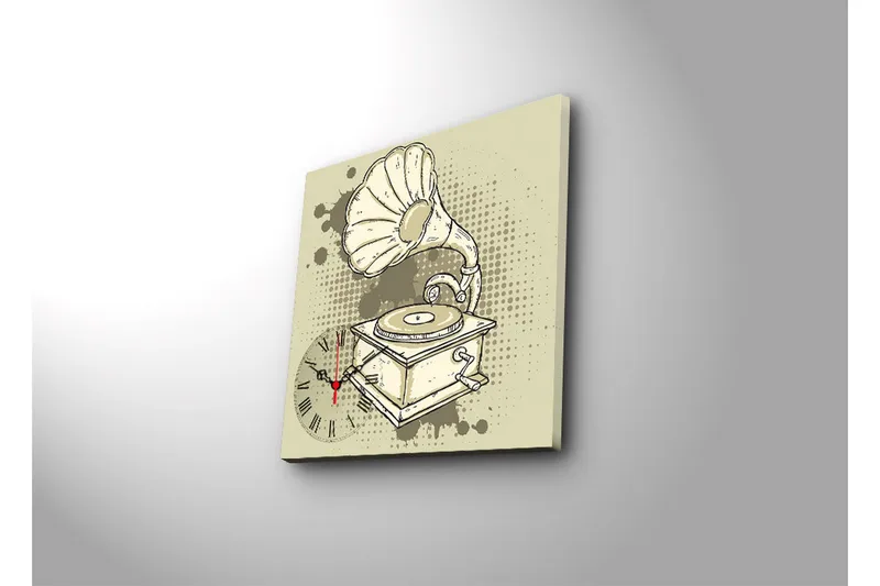 Dekorativ Canvasbilde med Klokke - Flerfarget - Interiør - Veggdekorasjon - Klokker