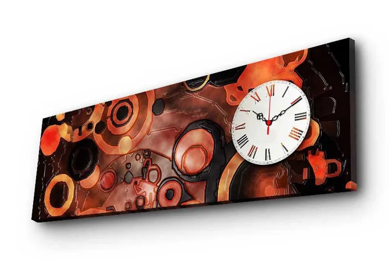 Dekorativ Canvasbilde med Klokke - Flerfarget - Interiør - Veggdekorasjon - Klokker