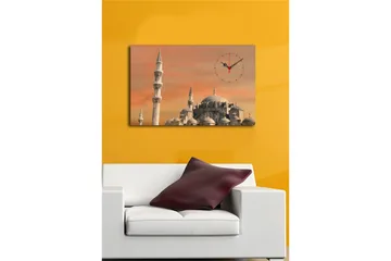 Dekorativ Canvasbilde med Klokke - Flerfarget - Interiør - Veggdekorasjon - Klokker