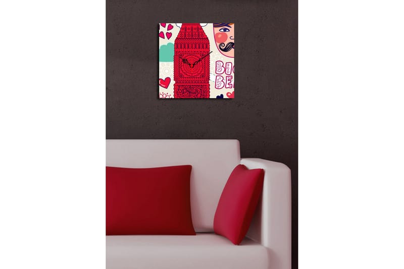 Dekorativ Canvasbilde med Klokke - Flerfarget - Interiør - Veggdekorasjon - Klokker