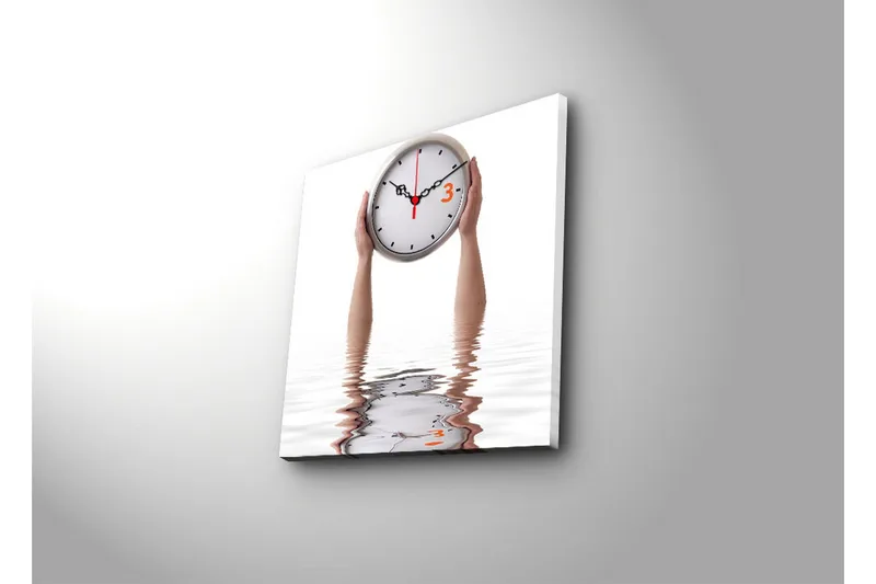 Dekorativ Canvasbilde med Klokke - Flerfarget - Interiør - Veggdekorasjon - Klokker