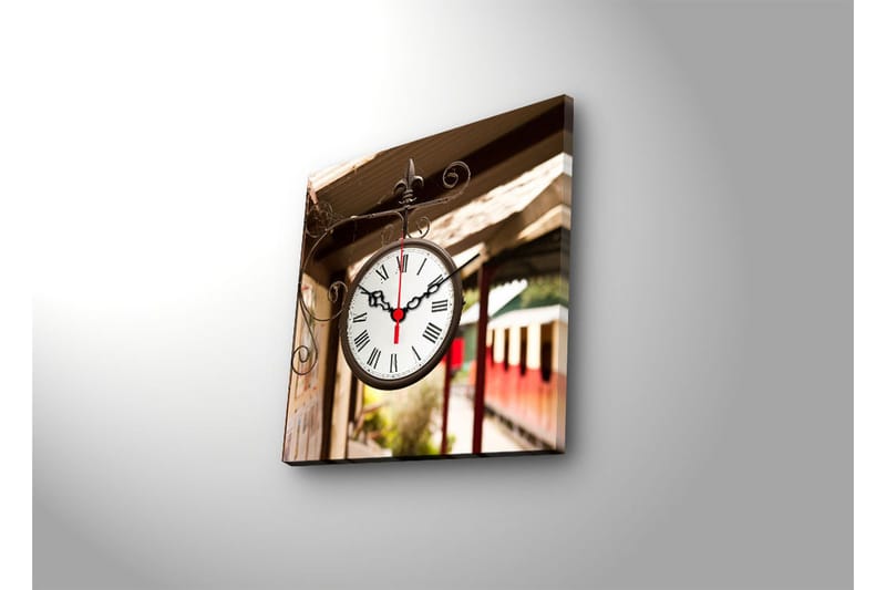 Dekorativ Canvasbilde med Klokke - Flerfarget - Interiør - Veggdekorasjon - Klokker