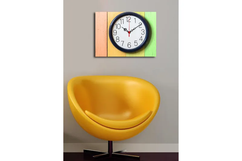 Dekorativ Canvasbilde med Klokke - Flerfarget - Interiør - Veggdekorasjon - Klokker