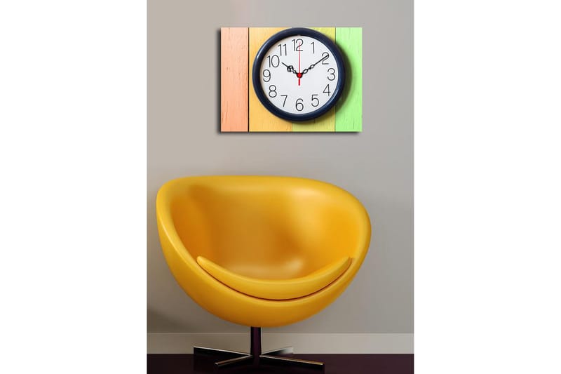 Dekorativ Canvasbilde med Klokke - Flerfarget - Interiør - Veggdekorasjon - Klokker