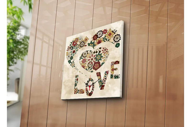 Dekorativ Canvasbilde med Klokke, Flerfarget