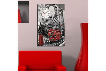 Dekorativ Canvasbilde med Klokke - Flerfarget - Interiør - Veggdekorasjon - Klokker