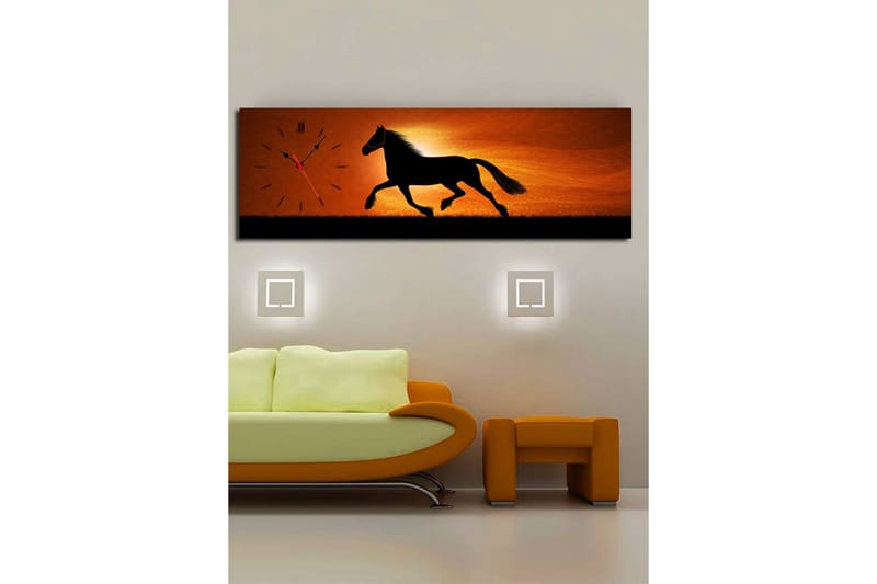 Dekorativ Canvasbilde med Klokke - Flerfarget - Interiør - Veggdekorasjon - Klokker