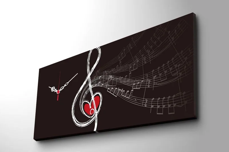 Dekorativ Canvasbilde med Klokke - Flerfarget - Interiør - Veggdekorasjon - Klokker