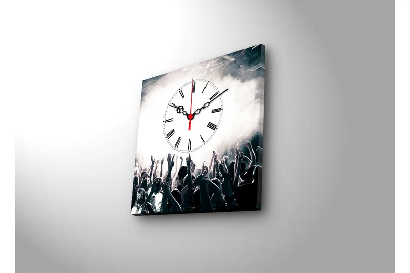 Dekorativ Canvasbilde med Klokke - Flerfarget - Interiør - Veggdekorasjon - Klokker