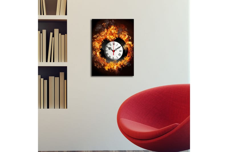 Dekorativ Canvasbilde med Klokke - Flerfarget - Interiør - Veggdekorasjon - Klokker