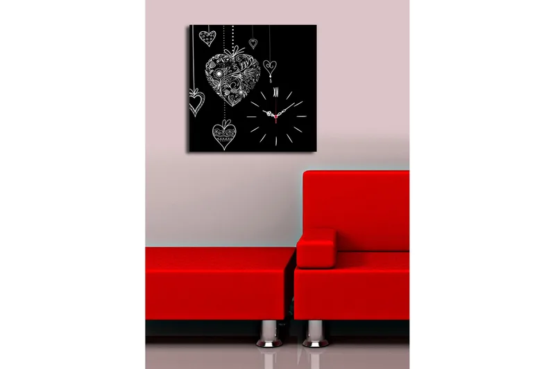 Dekorativ Canvasbilde med Klokke - Flerfarget - Interiør - Veggdekorasjon - Klokker