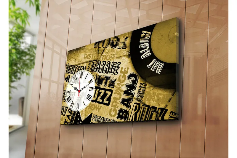 Dekorativ Canvasbilde med Klokke, Flerfarget