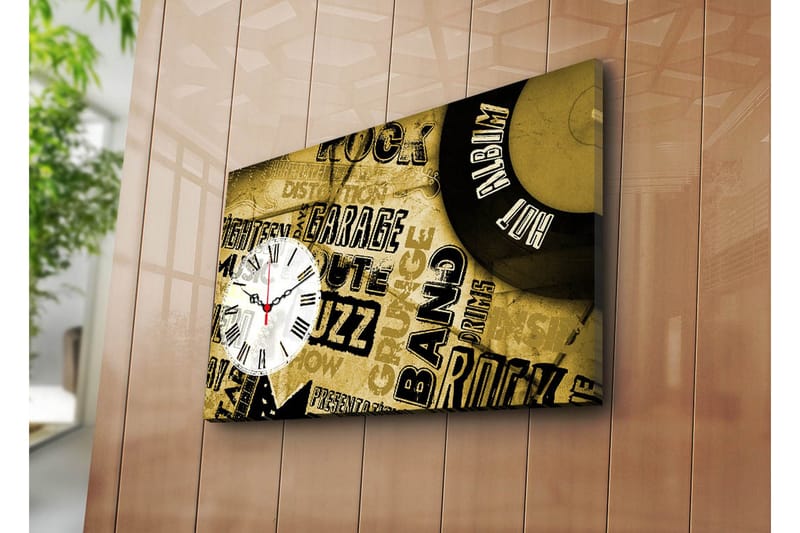 Dekorativ Canvasbilde med Klokke, Flerfarget