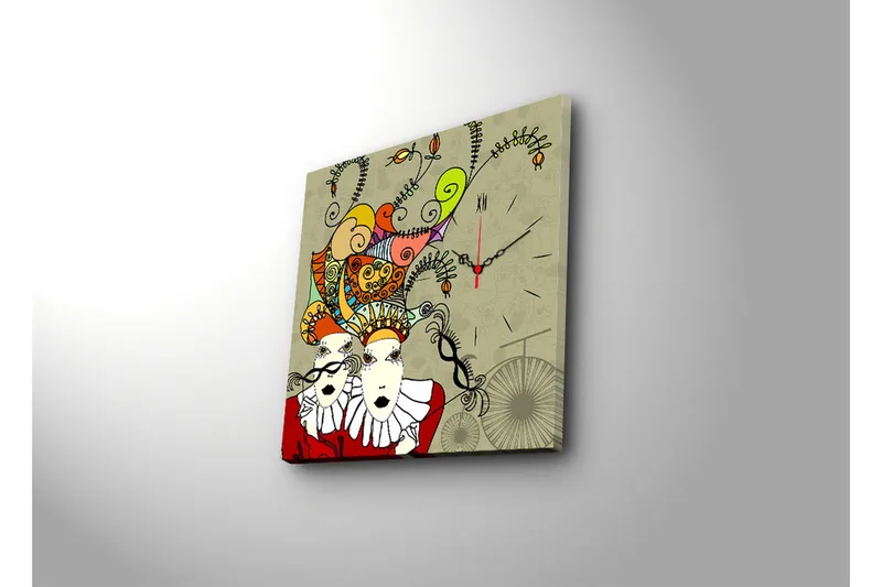 Dekorativ Canvasbilde med Klokke - Flerfarget - Interiør - Veggdekorasjon - Klokker