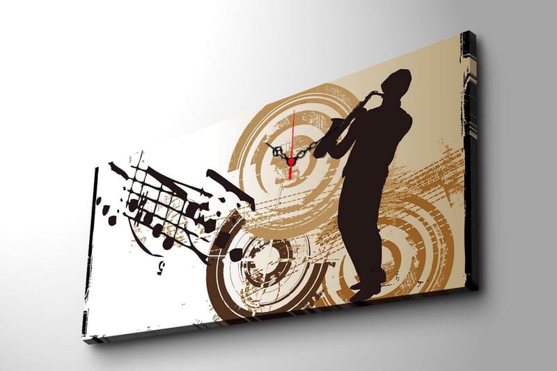 Dekorativ Canvasbilde med Klokke - Flerfarget - Interiør - Veggdekorasjon - Klokker