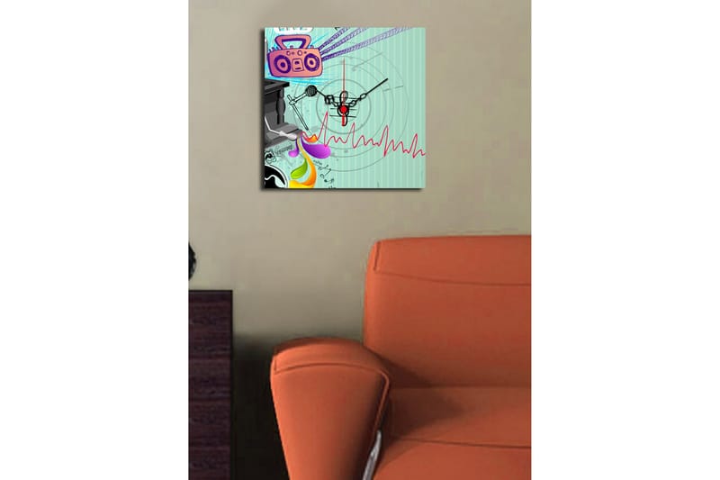 Dekorativ Canvasbilde med Klokke - Flerfarget - Interiør - Veggdekorasjon - Klokker