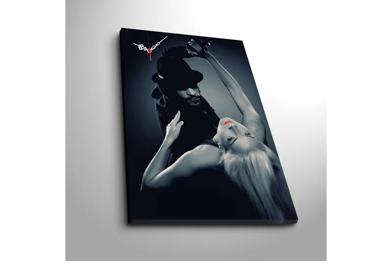 Dekorativ Canvasbilde med Klokke - Flerfarget - Interiør - Veggdekorasjon - Klokker