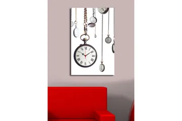 Dekorativ Canvasbilde med Klokke - Flerfarget - Interiør - Veggdekorasjon - Klokker