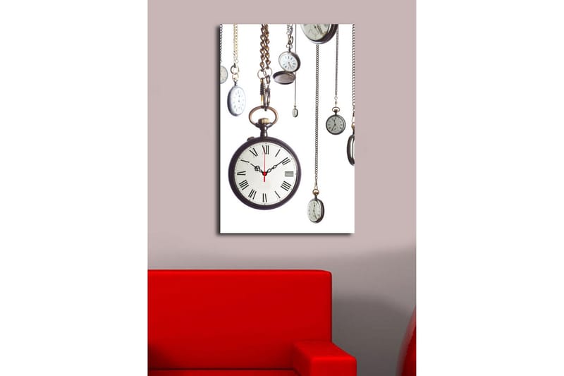 Dekorativ Canvasbilde med Klokke - Flerfarget - Interiør - Veggdekorasjon - Klokker