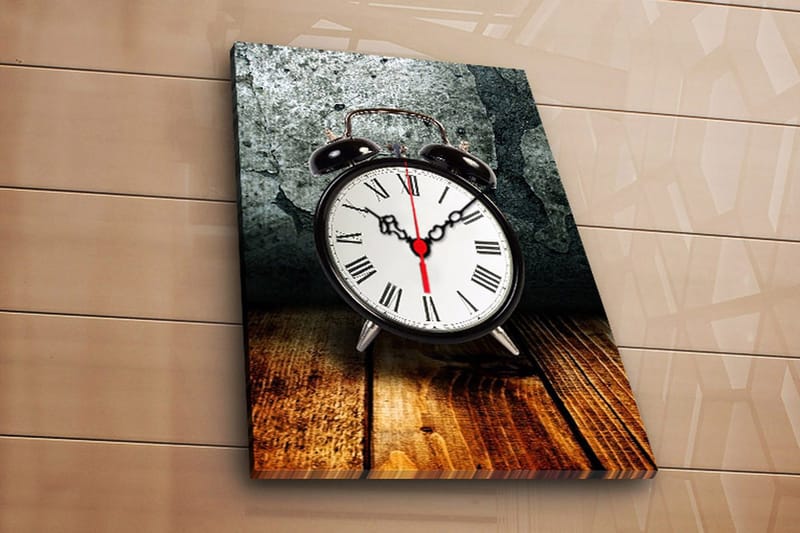 Dekorativ Canvasbilde med Klokke, Flerfarget