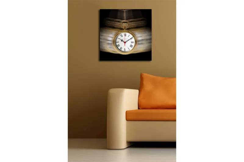 Dekorativ Canvasbilde med Klokke - Flerfarget - Interiør - Veggdekorasjon - Klokker