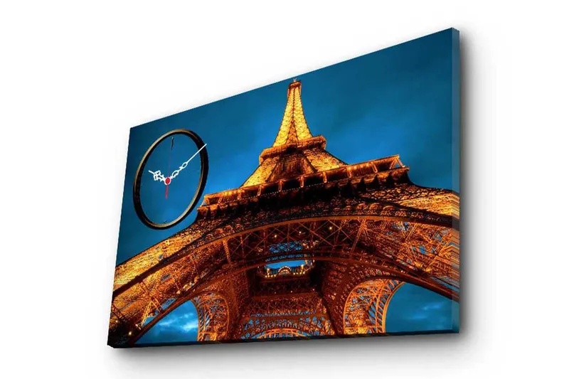 Dekorativ Canvasbilde med Klokke - Flerfarget - Interiør - Veggdekorasjon - Klokker