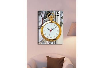 Dekorativ Canvasbilde med Klokke - Flerfarget - Interiør - Veggdekorasjon - Klokker