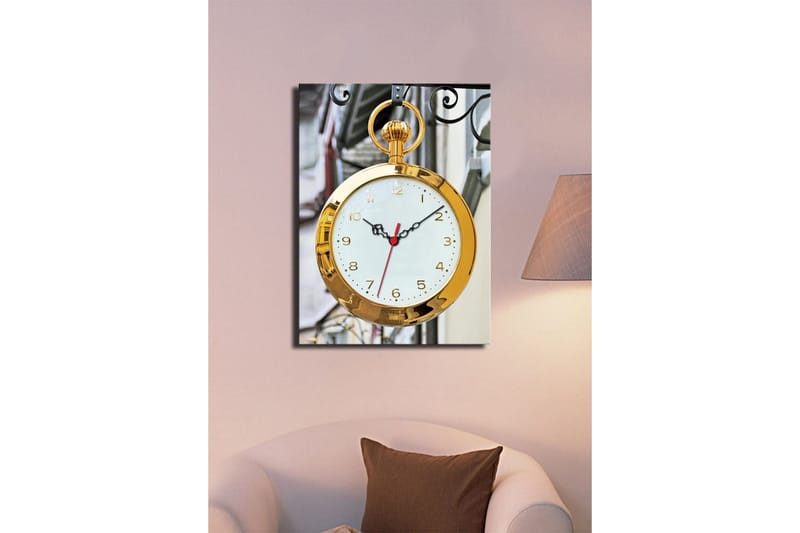 Dekorativ Canvasbilde med Klokke - Flerfarget - Interiør - Veggdekorasjon - Klokker