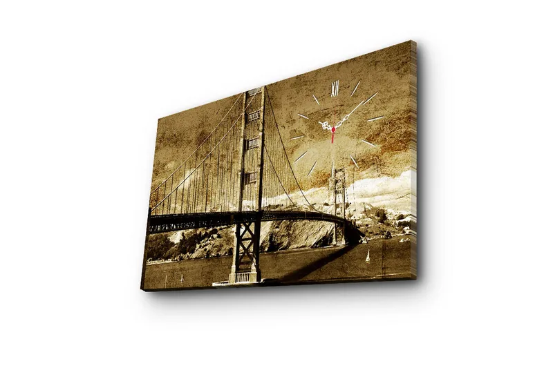 Dekorativ Canvasbilde med Klokke - Flerfarget - Interiør - Veggdekorasjon - Klokker