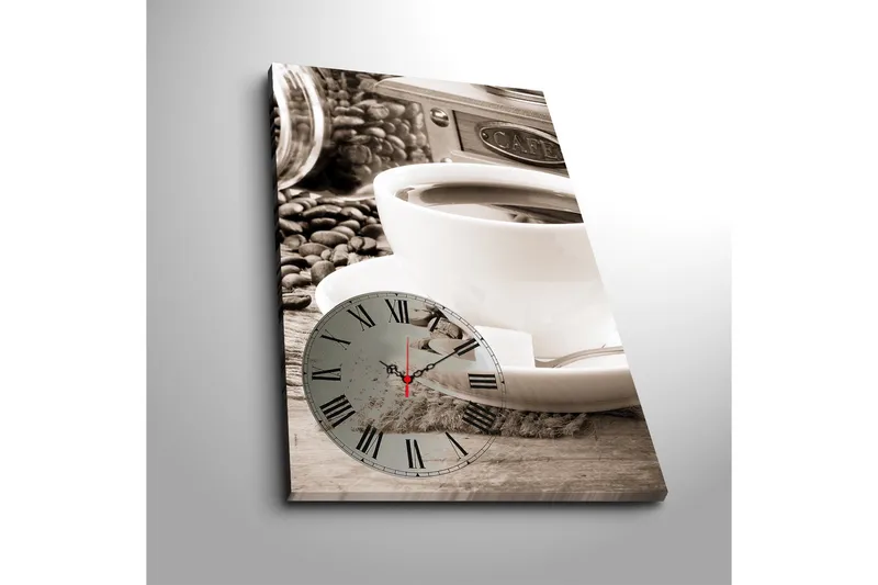 Dekorativ Canvasbilde med Klokke - Flerfarget - Interiør - Veggdekorasjon - Klokker