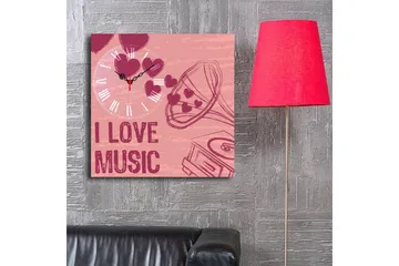 Dekorativ Canvasbilde med Klokke - Flerfarget - Interiør - Veggdekorasjon - Klokker