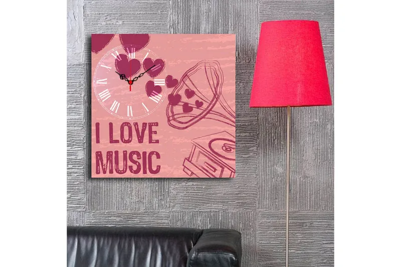 Dekorativ Canvasbilde med Klokke - Flerfarget - Interiør - Veggdekorasjon - Klokker