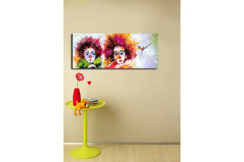 Dekorativ Canvasbilde med Klokke - Flerfarget - Interiør - Veggdekorasjon - Klokker