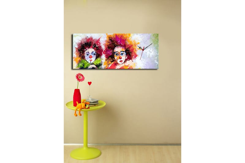 Dekorativ Canvasbilde med Klokke - Flerfarget - Interiør - Veggdekorasjon - Klokker