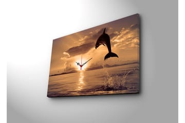 Dekorativ Canvasbilde med Klokke - Flerfarget - Interiør - Veggdekorasjon - Klokker