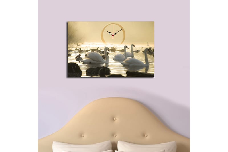 Dekorativ Canvasbilde med Klokke - Flerfarget - Interiør - Veggdekorasjon - Klokker